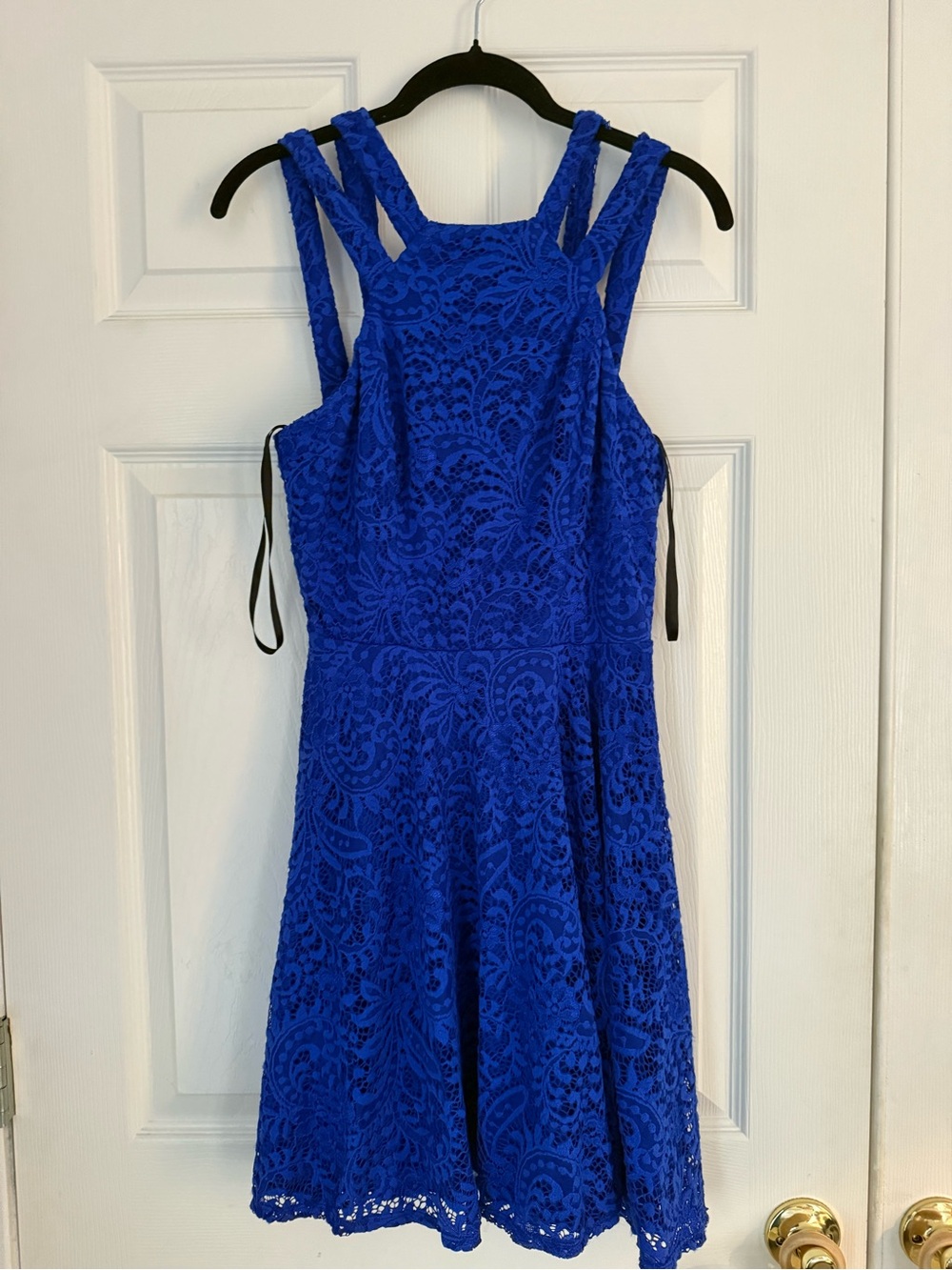 Juniors B Darlin Royal Blue Lace Fit & Flare Dress